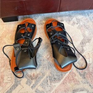 American Eagle Lace Up Gladiator Sandals Womens Size 9 Black